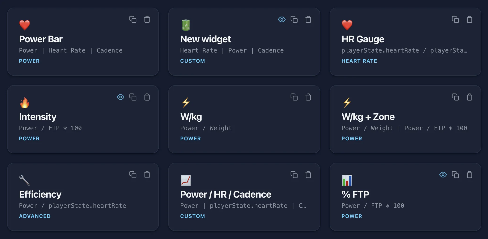 Grid of custom widgets in the Widget Builder